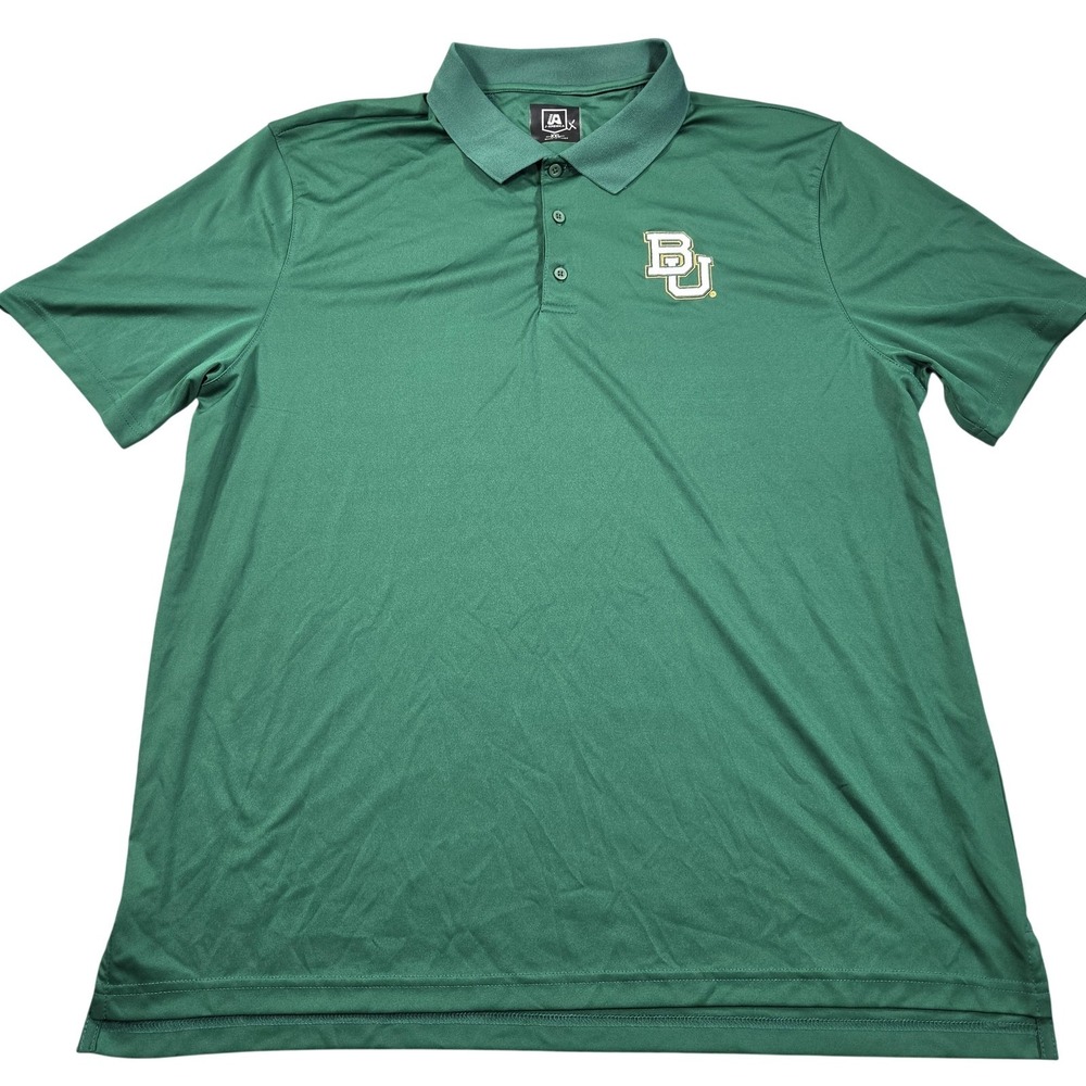 Baylor Bears Polo Shirt Mens 2XL Green Short Sleeve NCAA Football J. America